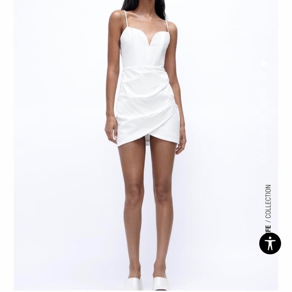 knee length dresses for ladies ZARA. Fringed wrap linen dress. XS  Hibuy market